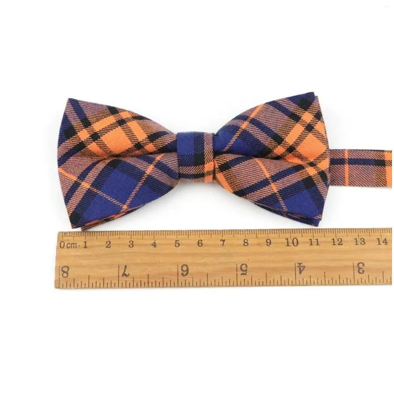 bow ties men fashion bright striped plaid soft cotton bowtie double fracture butterfly designer cravat for wedding england style