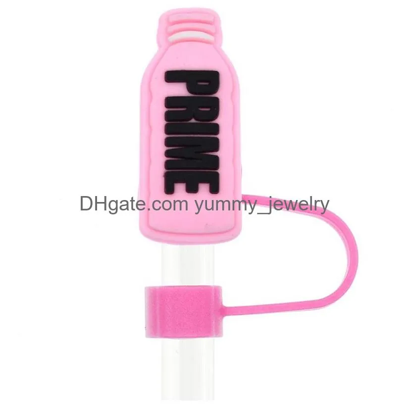 summer drink silicone straw toppers accessories cover charms reusable splash proof drinking dust plug decorative straw party 8mm/10mm