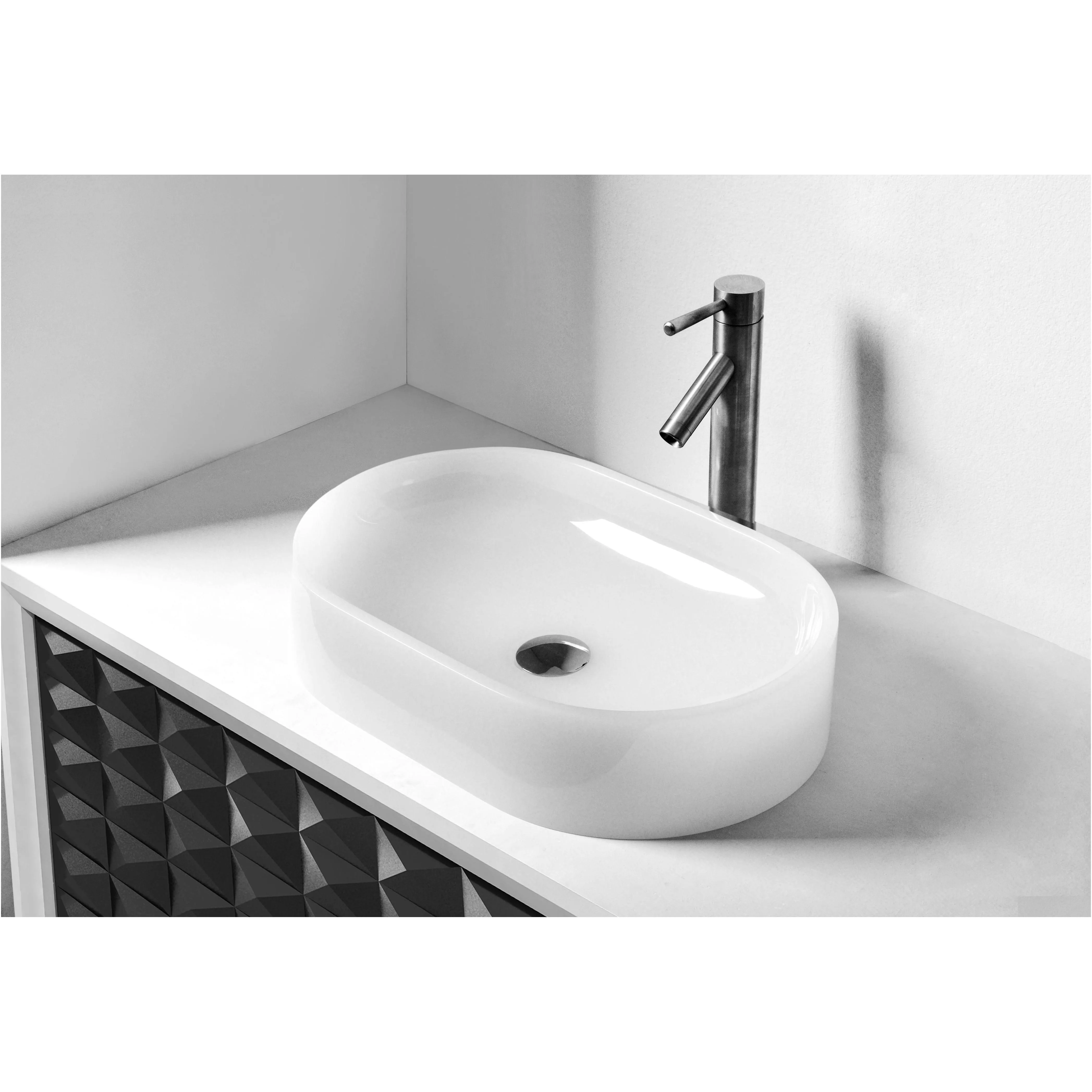 bathroom resin oval countertop sink colourful cloakroom washbasin solid surface stone vessel sinks rs38279