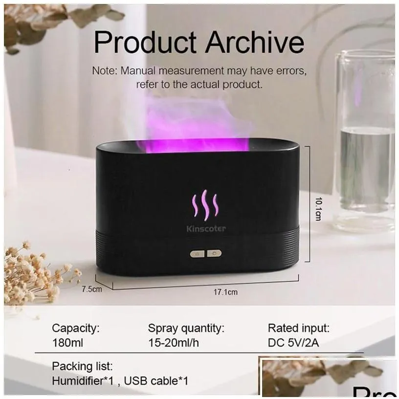 essential oils diffusers kinscoter aroma diffuser air humidifier trasonic cool mist maker fogger led oil flame lamp difusor 230617 dr