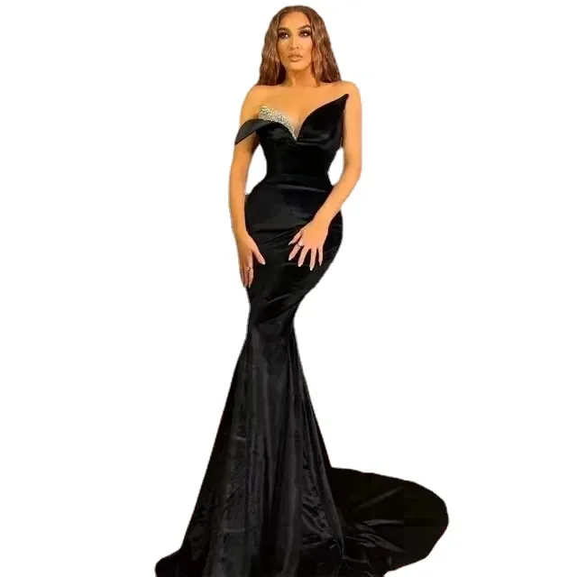 Gorgeous Black Mermaid Evening Dresses Sexy Sequins Sweetheart Prom Dresses Saudi Arabia Dubai Stylish Formal Occasion Gowns Vestidos