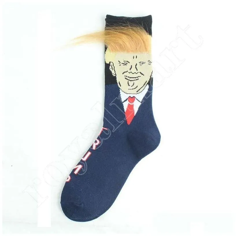 other home textile women men trump crew socks yellow hair funny cartoon sports stockings hip hop sock drop delivery home garden home t