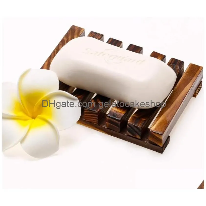 qbsomk soap box natural bamboo dishes bath soap holder bamboo case tray wooden prevent mildew drain box bathroom washroom tools