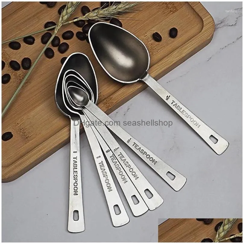 Measuring Tools Spoons Set Stainless Steel Stackable Tablespoons Home Kitchen Accessories Drop Delivery Dhpci