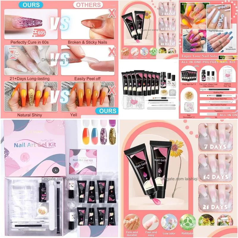 nail art kits poly extention gel set manicure kit quick extension building for starters professional