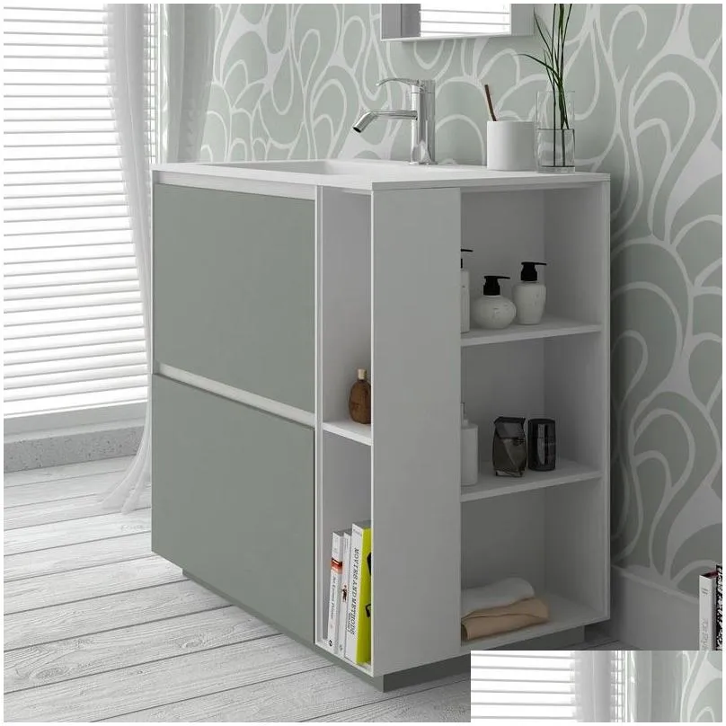 800mm bathroom furniture standing vanity stone solid surface blum drawer cloakroom floor mounted cabinet storage 2945
