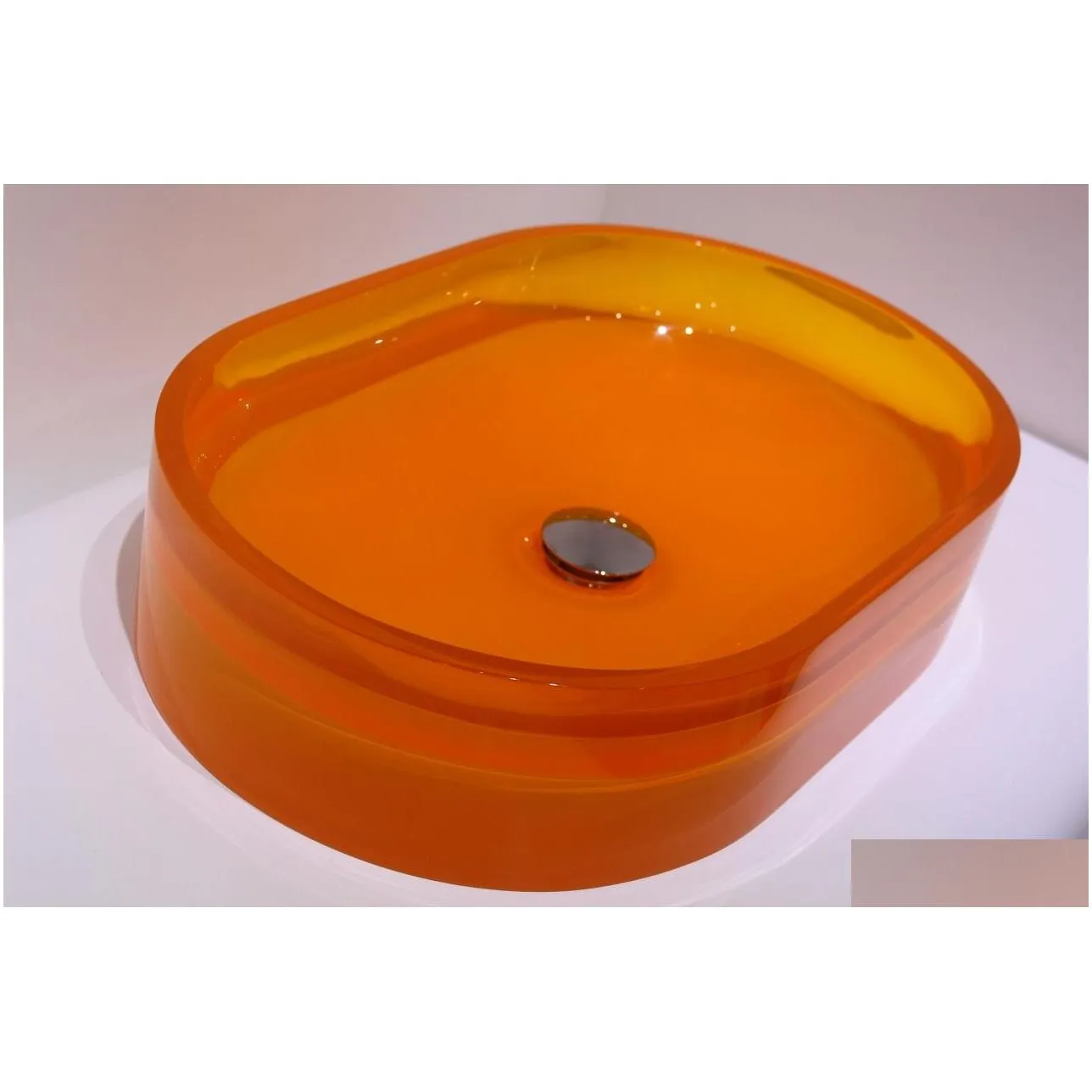 bathroom resin oval countertop sink colourful cloakroom washbasin solid surface stone vessel sinks rs38279