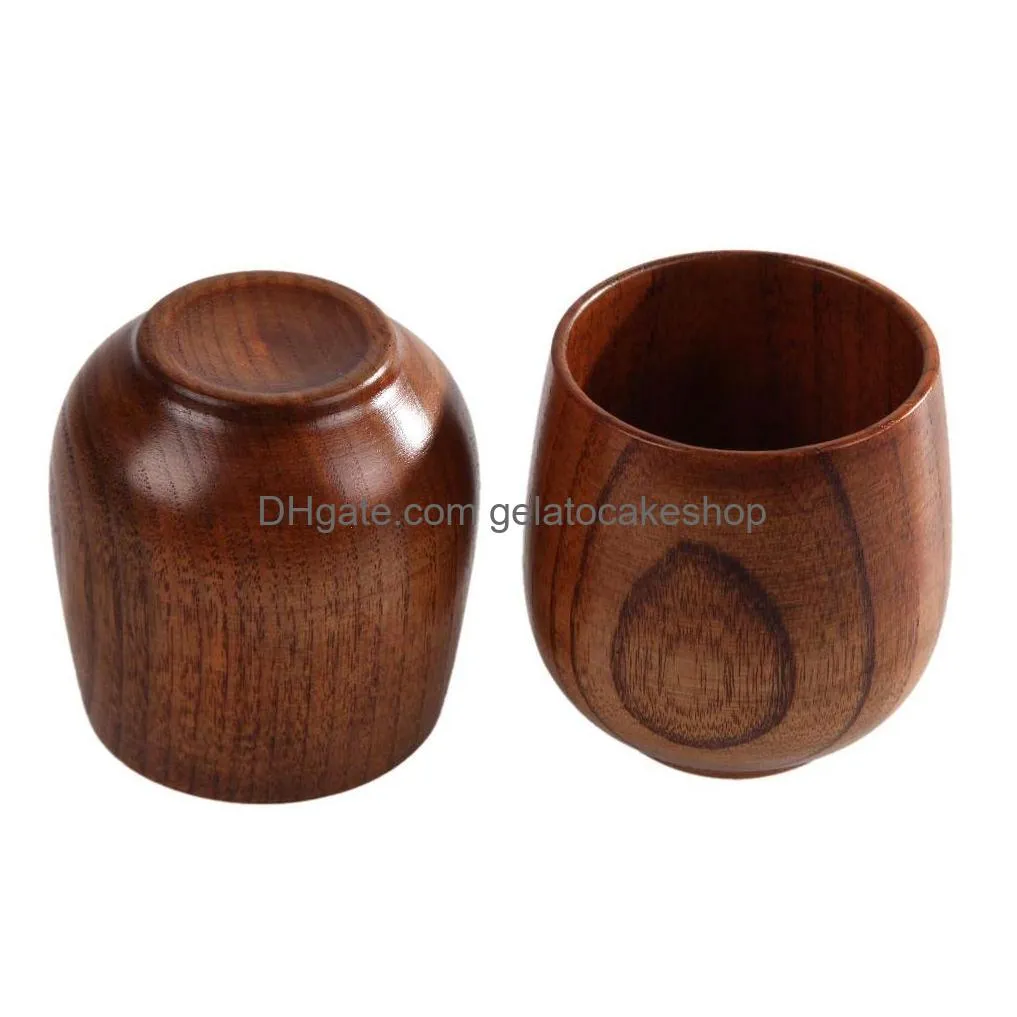 wooden big belly cups handmade natural spruce wood cups beer tea coffee milk water cup kitchen bar drinkware