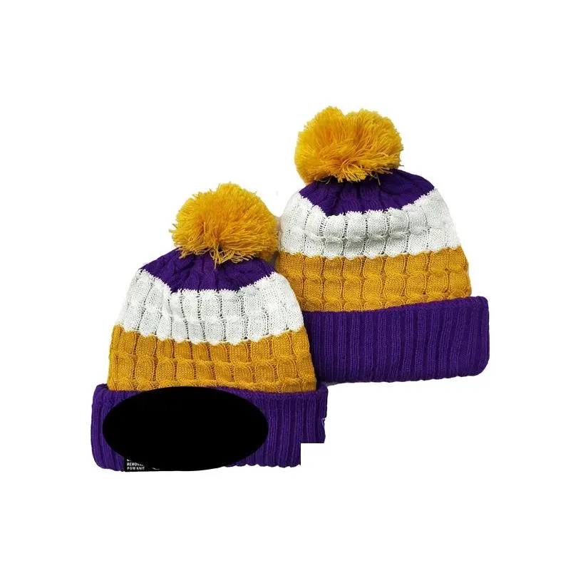 minnesotavikingsbobble hats baseball ball caps 2023-24 fashion designer bucket hat chunky knit faux pom beanienfl christmas hat