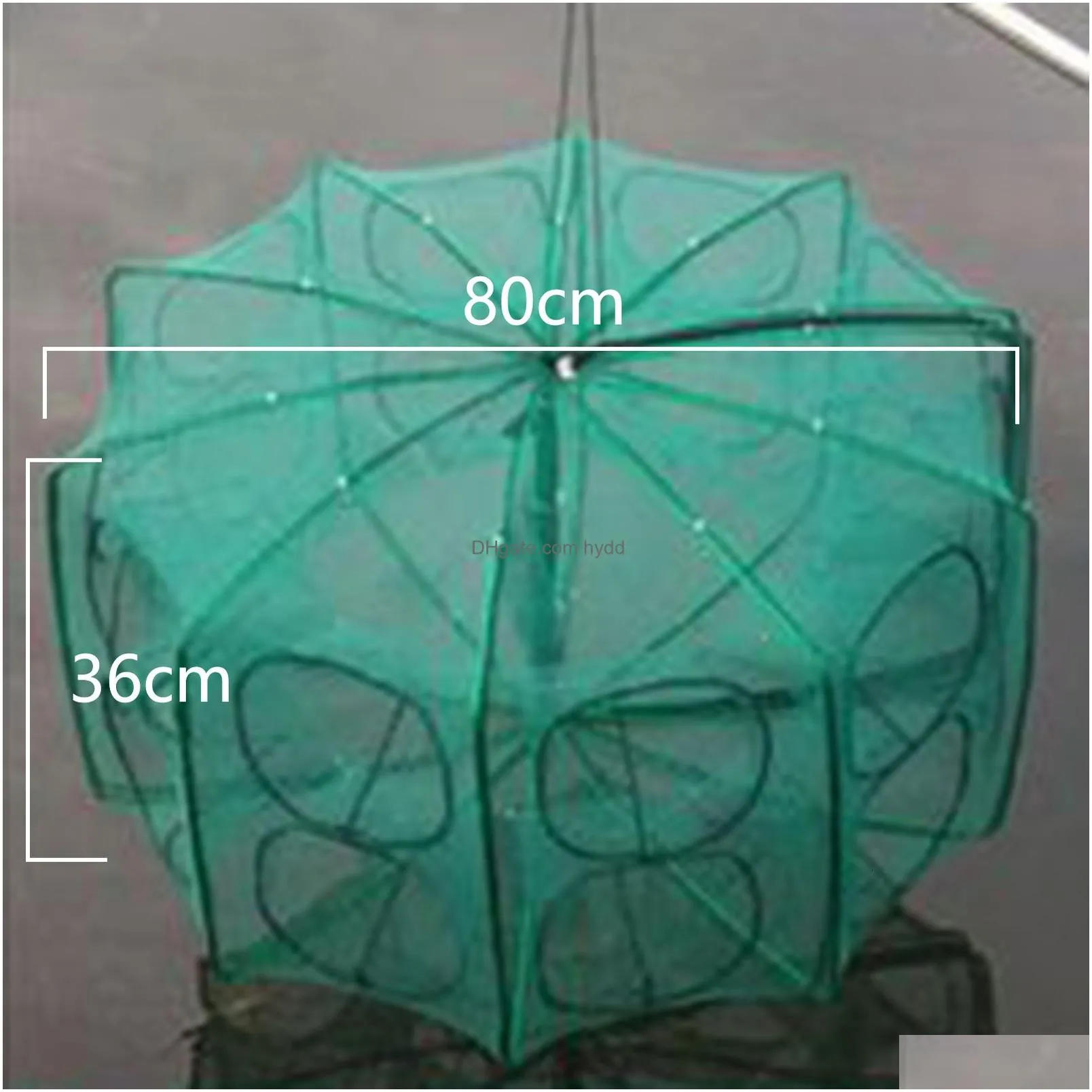 fishing accessories 620 holes umbrella net shrimp cage catch fish protection automatic folding portable handthrown 230808