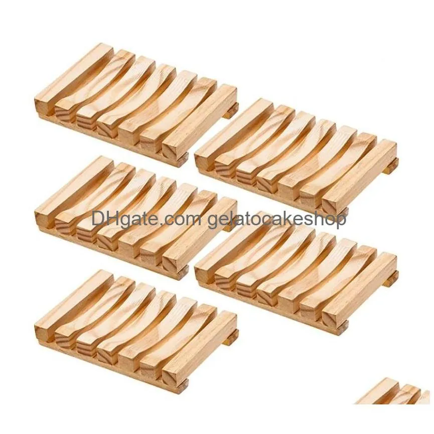 qbsomk soap box natural bamboo dishes bath soap holder bamboo case tray wooden prevent mildew drain box bathroom washroom tools