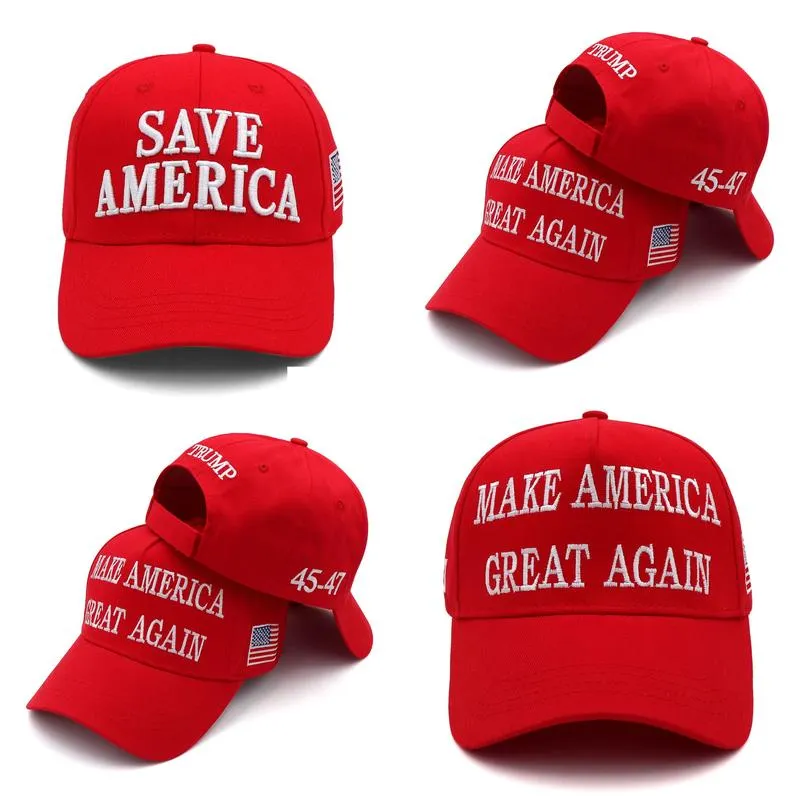 Party Hats Trump Activity Party Hats Cotton Embroidery Basebal Cap 45-47Th Make America Great Again Sports Hatdonald 2024 S Presidenti Ot2Rs