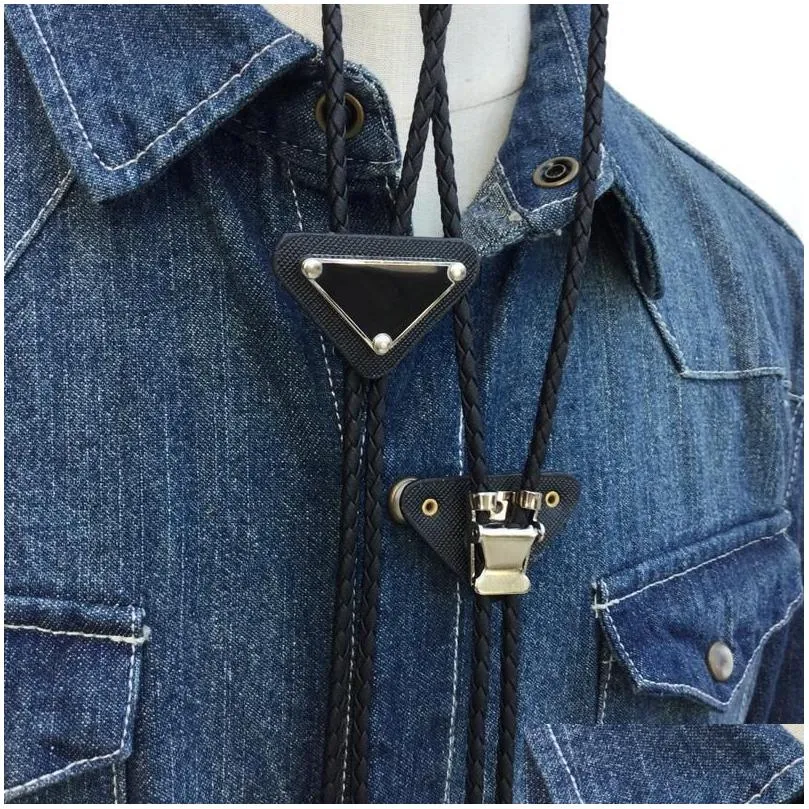 bow ties original design western  alloy downward triangle bolo tie for men and women personality neck fashion accessorybow