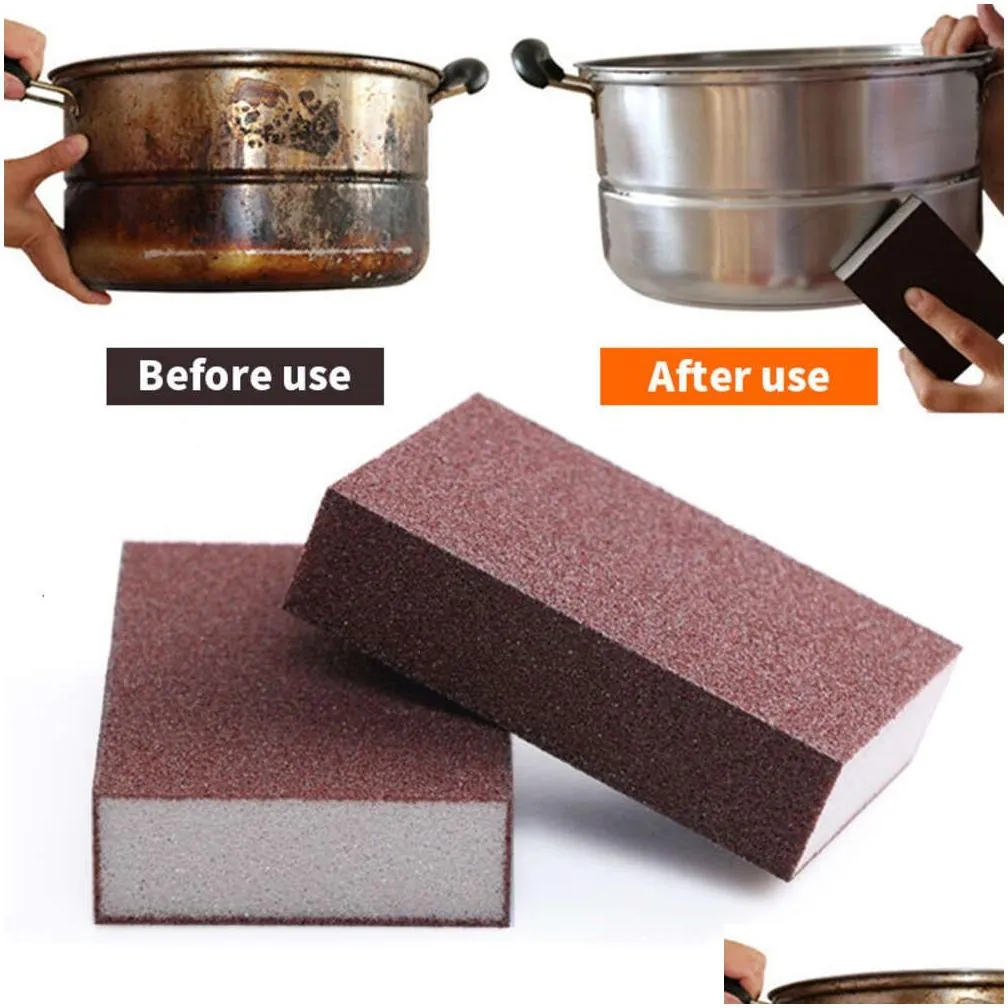 emery sponge brush rust remover magic sponge eraser dish pot cleaning brush sponge pad descaling clean rub cooktop kitchen tools