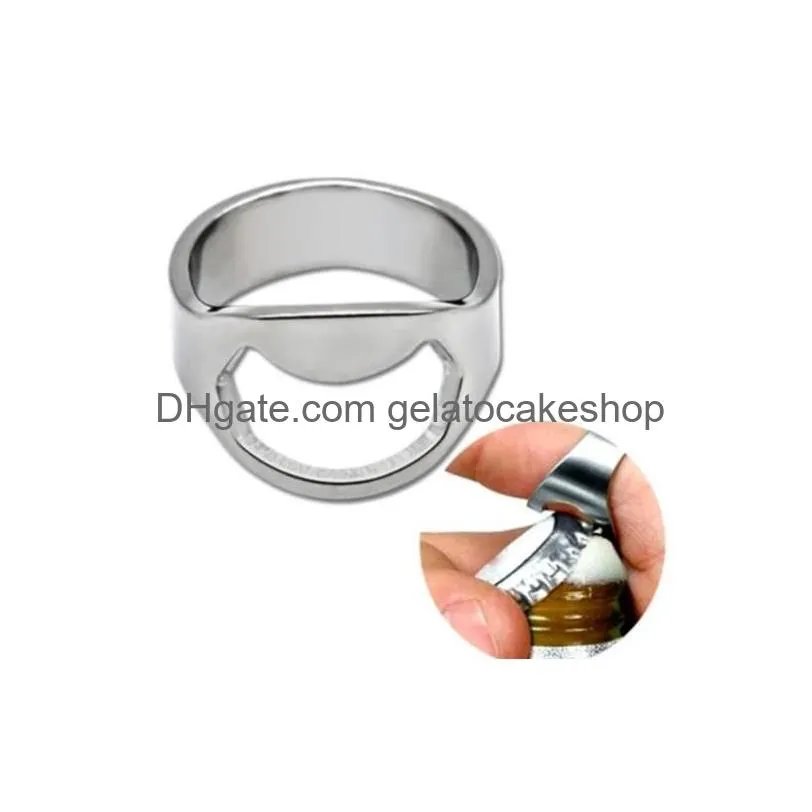 openers stainless steel finger ring bottle opener portable fashion decoration gadget bar kitchen tool beer thumb bottle opener