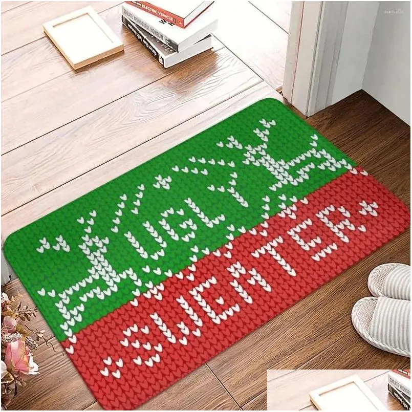 carpets ugly christmas sweater red and green doormat rug carpet mat footpad polyester non-slip water oil proof front room corridor