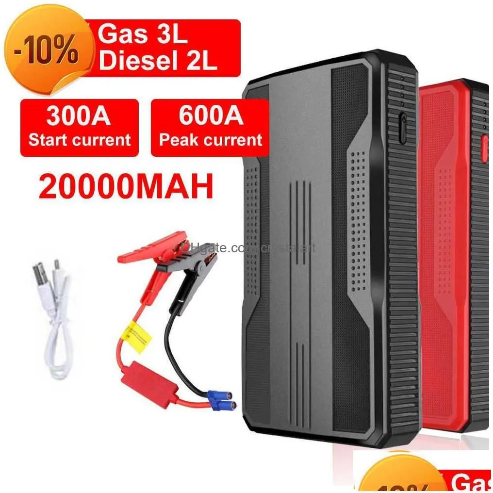 car jump starter power bank 20000mah booster emergency battery  12v starting device 400a/600a drop delivery dhsyw