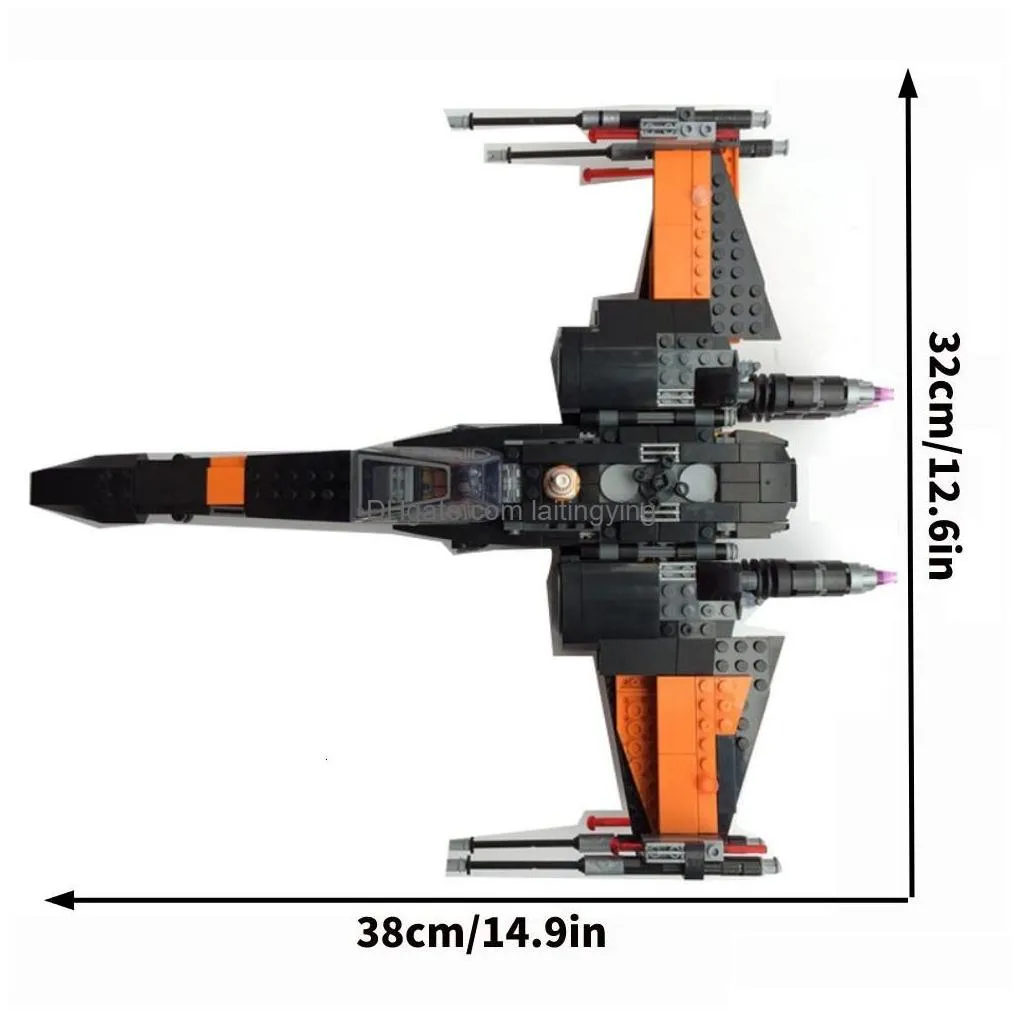 Blocks Stars Space Wars Poe Xwing Fighter Aircraft Model Building Bricks Moc 75102 Kit Toys For Boys Gift Kids Diy 230818 Drop Drop D Dhrtt