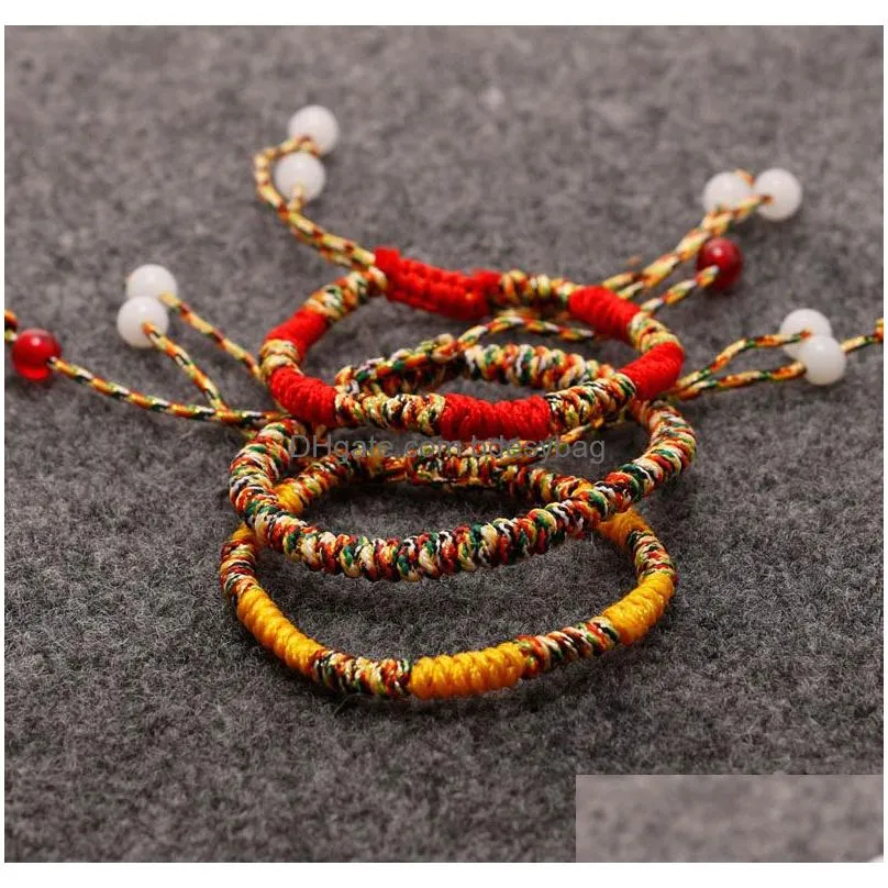 Charm Bracelets Cute Colorf Braided Rope Woven Handmade Friendship Lovers Beads Charm Bracelets For Women Men Lucky Jewelry Drop Deli Dhrqv