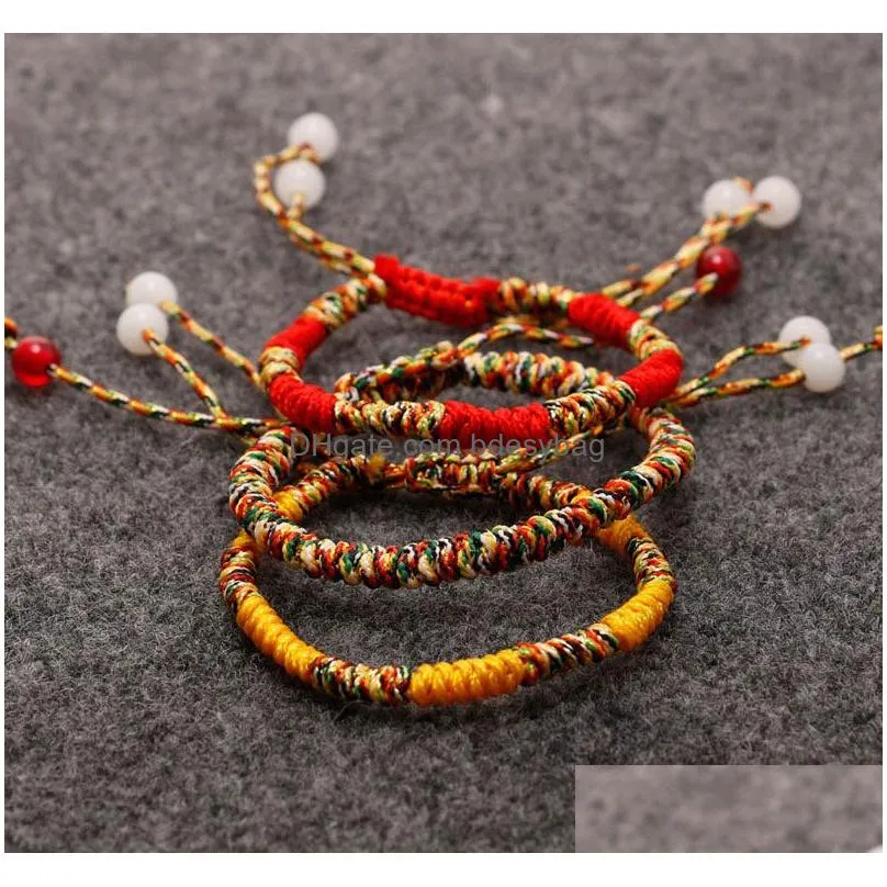 Charm Bracelets Cute Colorf Braided Rope Woven Handmade Friendship Lovers Beads Charm Bracelets For Women Men Lucky Jewelry Drop Deli Dhrqv