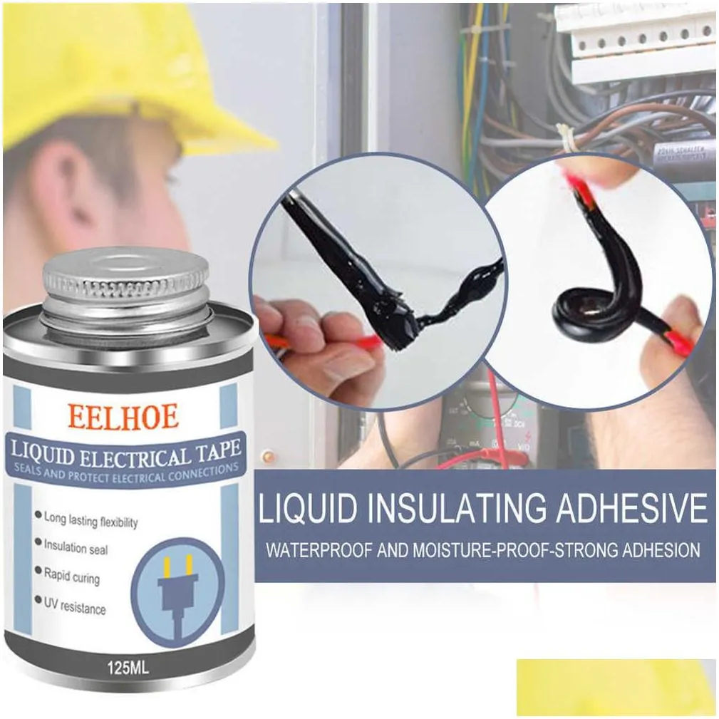  125ml liquid insulation electrical tape tube paste fast rubber fixed dry insulating sealing glue waterproof uv protection