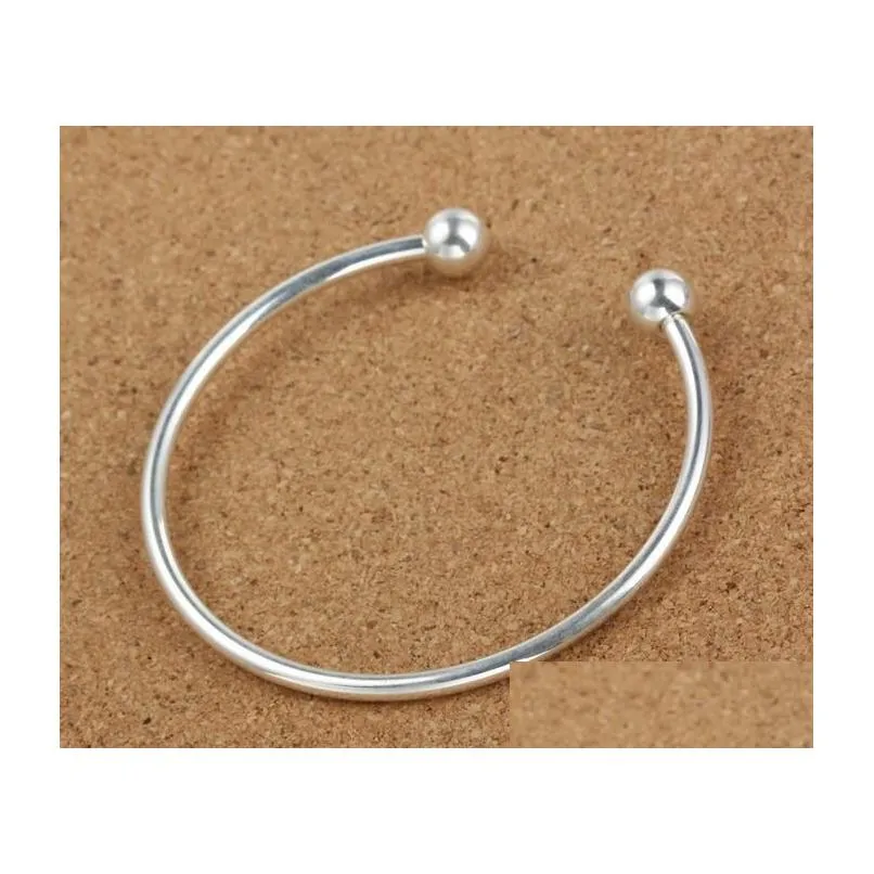 925 sterling silver fill open women baby cuff bangle fit european beads charm bracelet diy bracelets bangles accessories jewelry