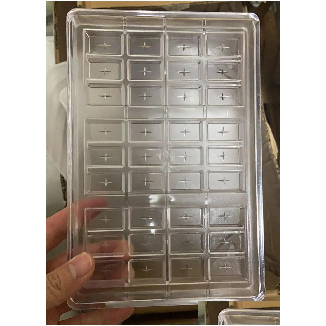 baking moulds bar lattice chocolate mold transparent lattice hard plastic mould candy molds food grade one up wrapper tin aluminum foil