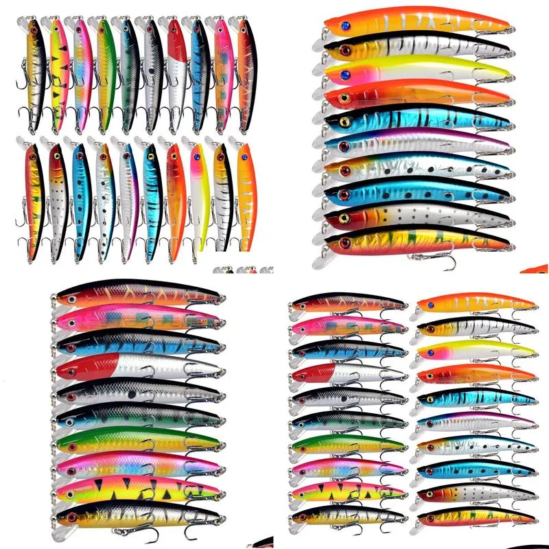 Baits & Lures Baits Lures 20Pcslot Mixed Colors Fishing Lure Set Floating Minnow Wobblers Isca Artificial Hard Treble Hooks Carp Tackl Dh8Sq
