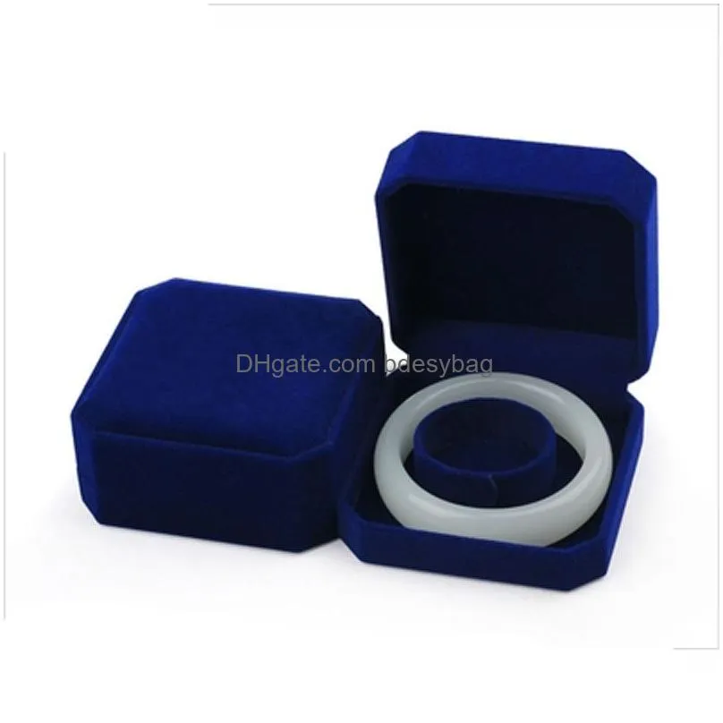 Jewelry Boxes Square Shape Veet Jewelry Packaging Holder Blue Color Box For Pendant Necklace Bracelets Rings Earring Boxes Display Dro Dhicp