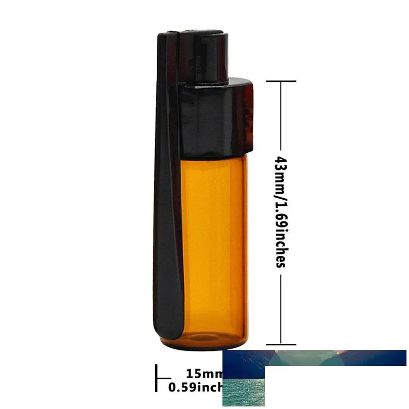 wholesale 1pcs 36mm/51mm portable glass bottle snuff snorter acrylic pill case random color