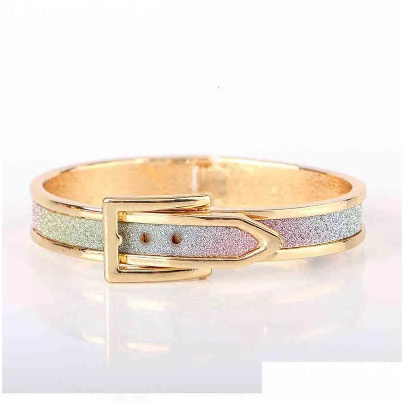 boutique korean version belt bracelet belt buckle alloy bracelet belt bracelet leopard bead jewelry
