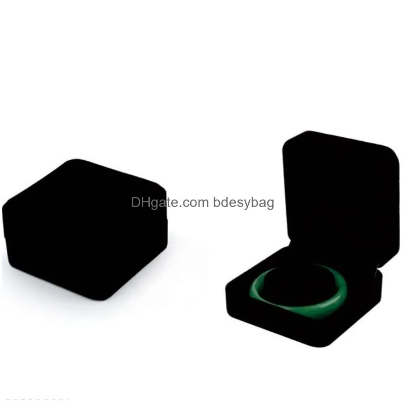 Jewelry Boxes Square Shape Veet Jewelry Packaging Holder Black Color Box For Pendant Necklace Bracelets Ring Earring Drop Delivery Jew Dhktn