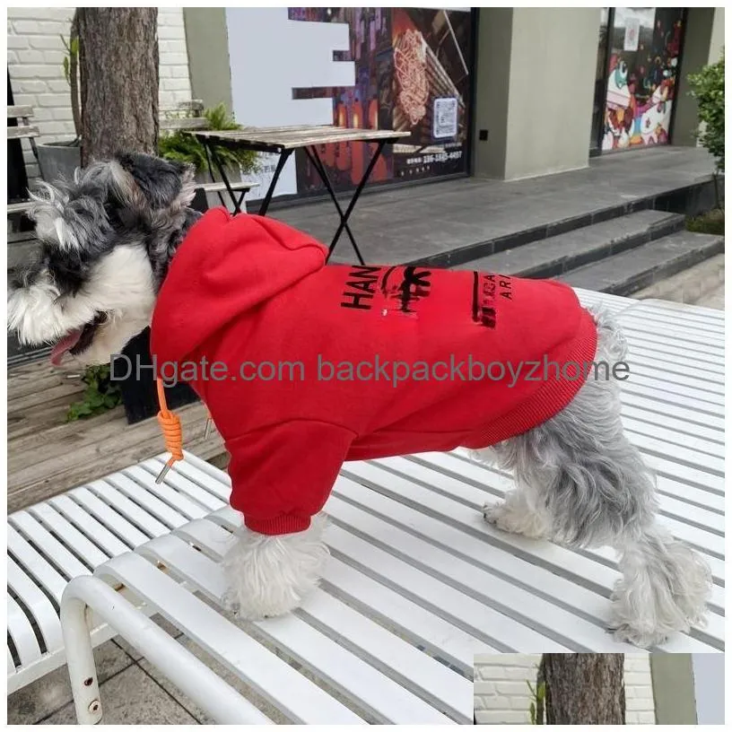 Dog Apparel Designer Dog Apparel Brand Clothes Autumn Winter Puppy Kitty Letter Printed Hoodies Cold Weather Dogs Coats Warm Pet Jacke Dhugu