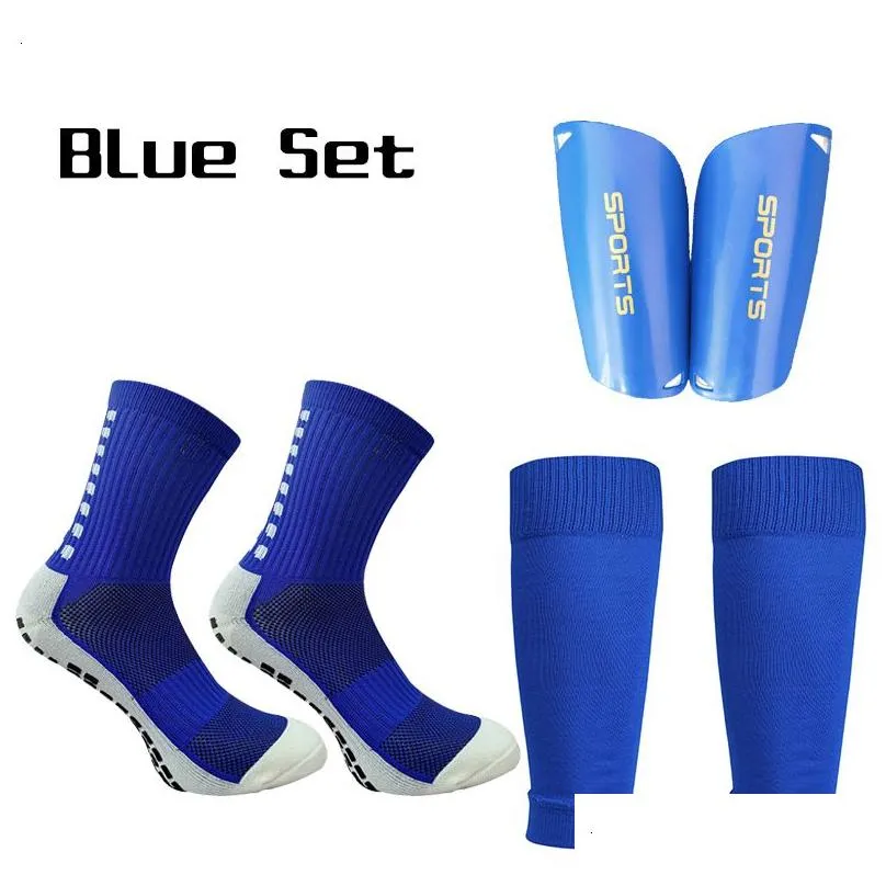 Protective Gear A Set Hight Elasticity Soccer Shin Guard Sleeve Adts Kids Anti-Slip Sock Football Pads Support Leg Er Drop Delivery Dheie