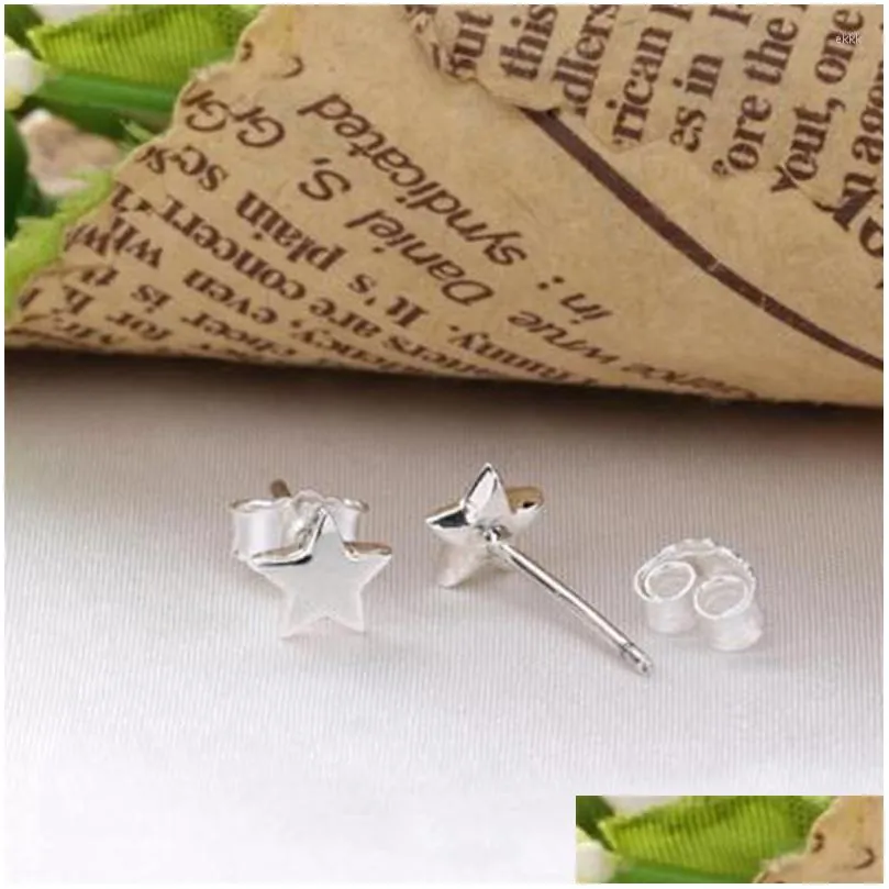 Stud Earrings Good Quality Est Arrival Not Plated Vintage 925 Sterling Sier Mini Star Shape Earring For School Girl Gift Drop Deliver Dh69I