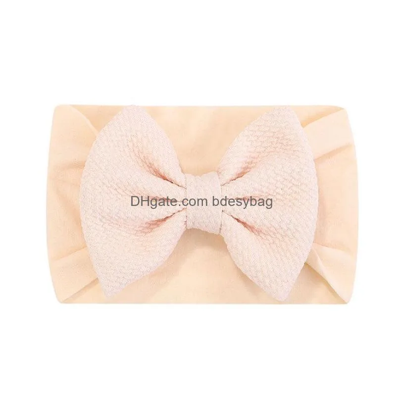 Headbands Baby Girl Solid Color Handmade Bowknots Headbands Children Elastic Headwear Party Club Decor Hair Accessories Drop Delivery Dhrke