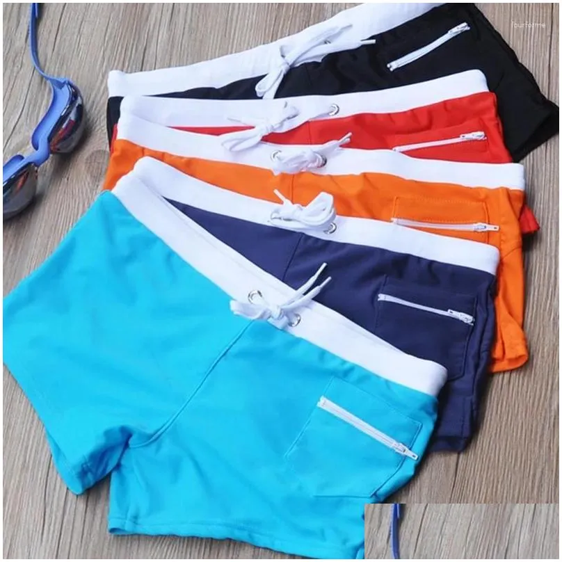 mens swimwear swim trunks with zipper pocket swimming shorts mesh liner summer quick dry stretchy bathing suit swimsuit