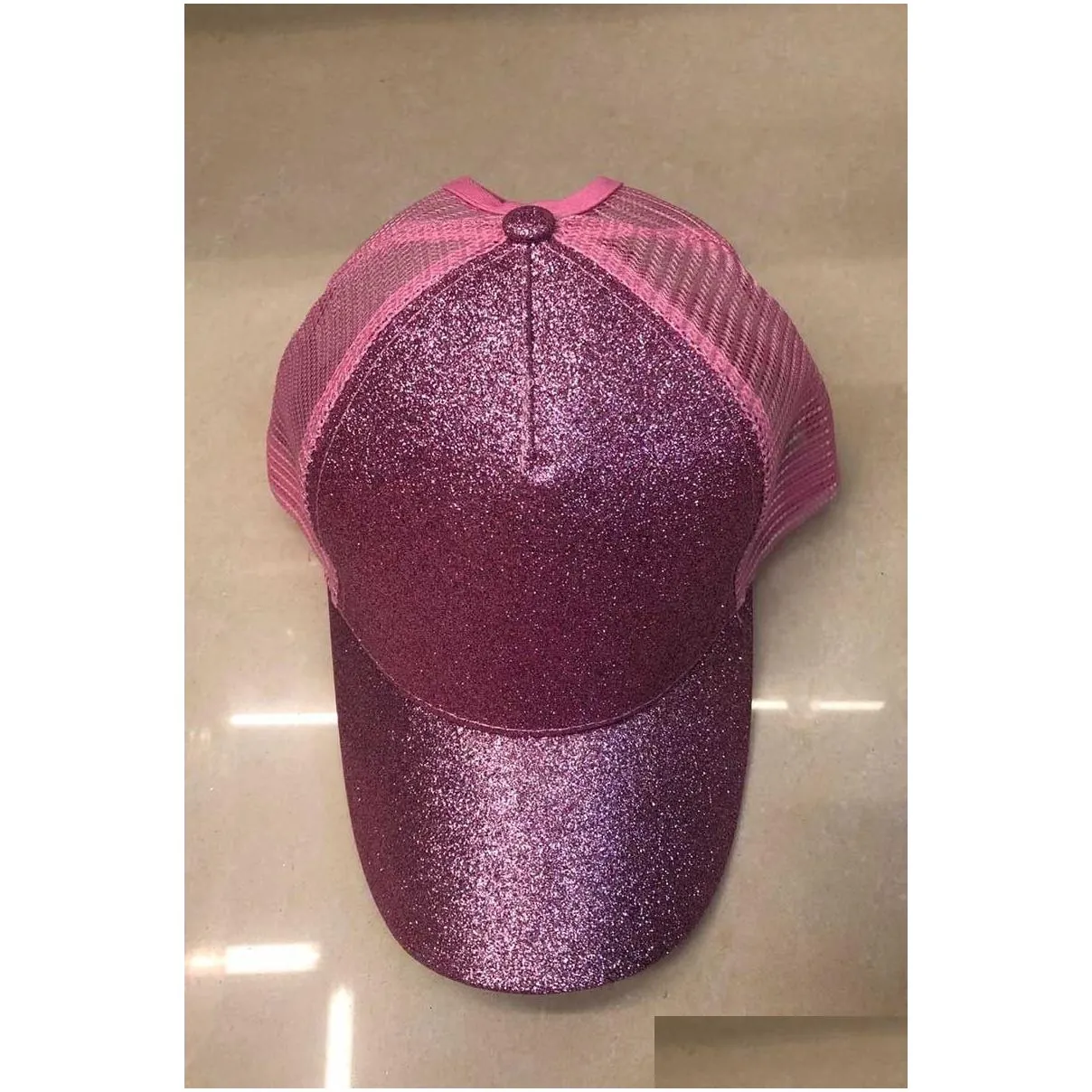 fashion glitter ball cap for women mesh breathable summer sun hat outdoor sports baseball cap 12 colors