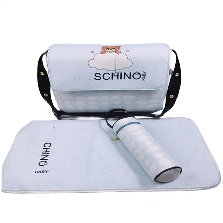 designer diaper bag waterproof mom bag 3 set diaper bag baby baby zipper brown plaid print a55