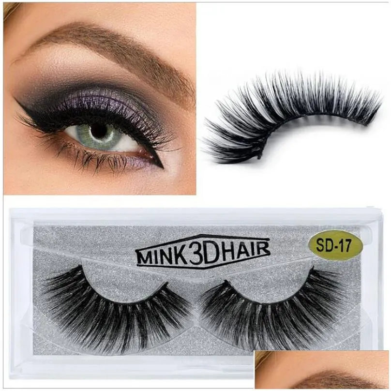 3D Multilayer Mink Lashes Thick Mink Lash Strips False Mink Eyelashes For Eye Makeup Fake Eye Lashes Eyelashes Extension Tool Sd