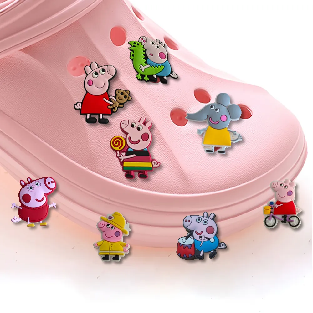 shoe charms cartoon pig shoes charms diy kids sandals decorative buckle gifts women slippers for cro c charms diy accessories