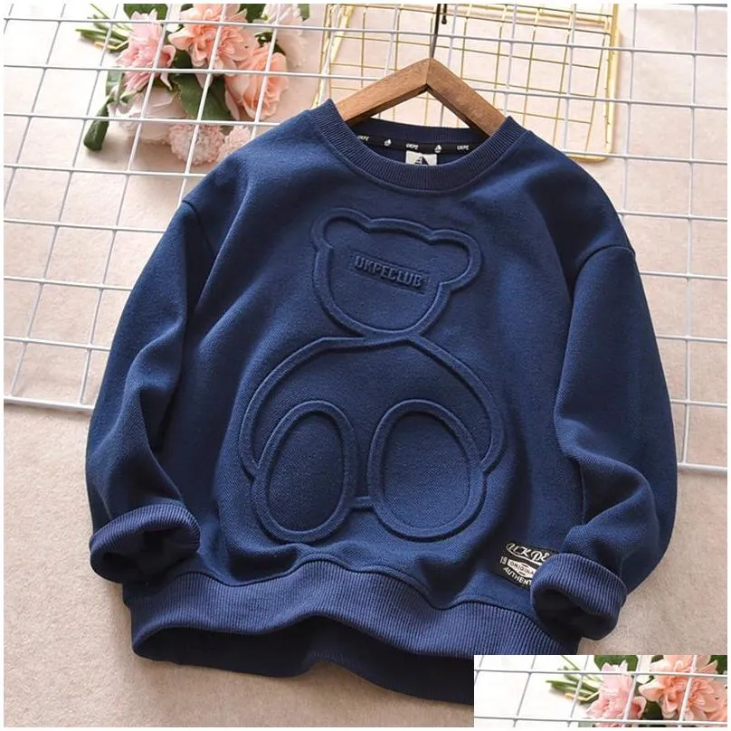 pullover autumn steel print bear sweatshirt boys clothes teenagers long sleeve pullovers moletom girls sudaderas kids cotton tops