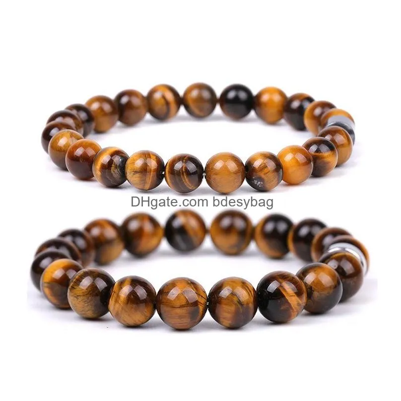Beaded Natural Energy Stone Handmade Beaded Strands Charm Bracelets Yoga Sports Elastic Jewelry For Women Men Drop Delivery Jewelry B Dhzqm
