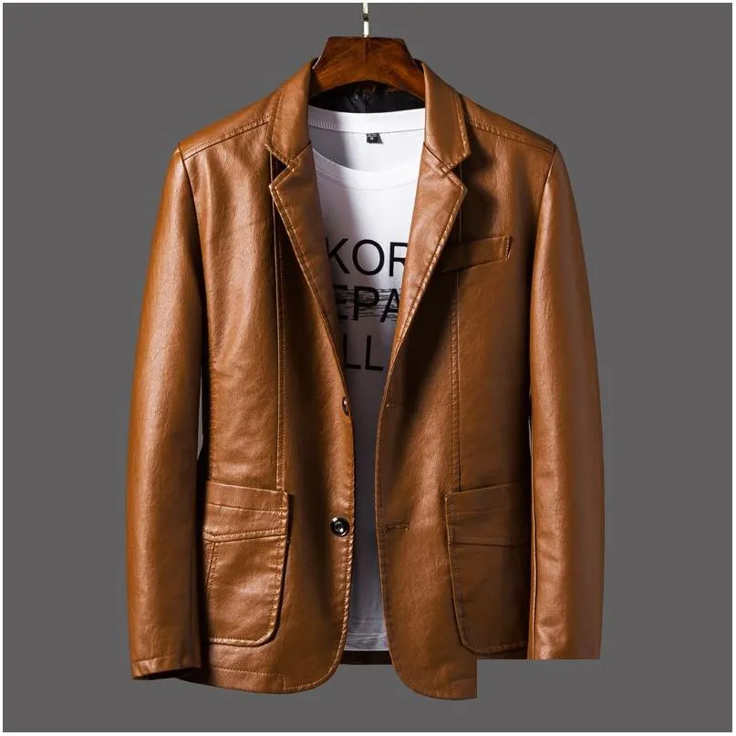 Men`s Winter Fur Men Soft PU Leather Jacket Male Business casual Coats Man Jaqueta Masculinas Inverno Couro Large size 6XL Plus
