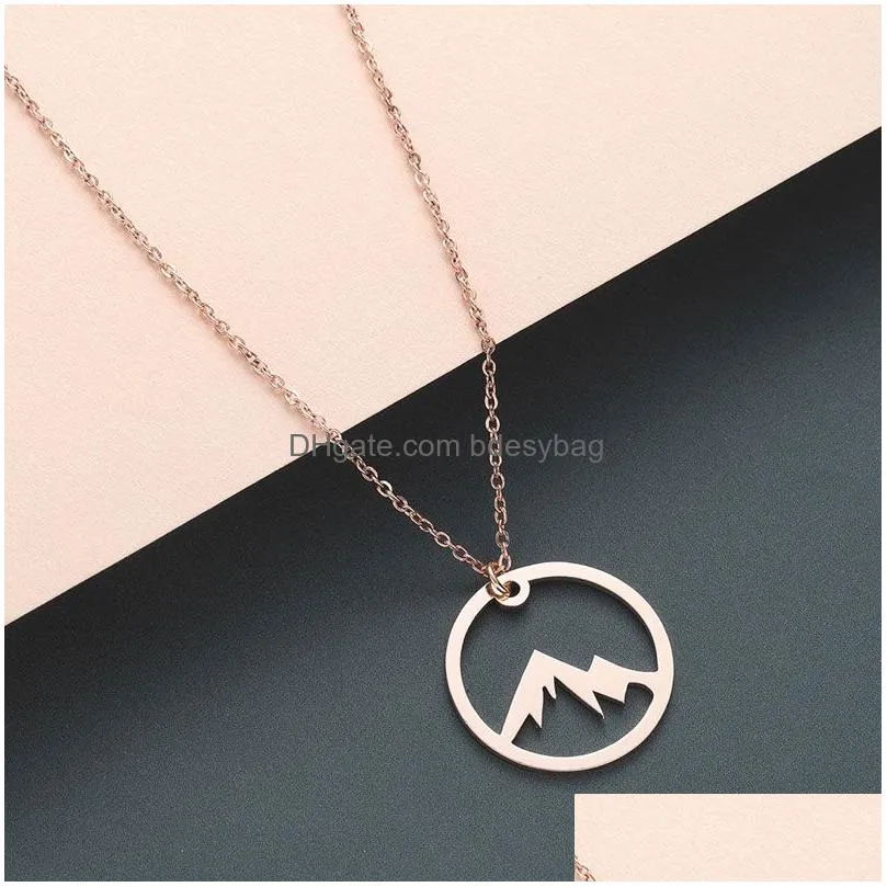 Pendant Necklaces Stainless Steel Gold Sier Plated Pendant Necklaces For Women Men Lovers Fashion Jewelry With 45Cm Drop Delivery Jewe Dhj4Z