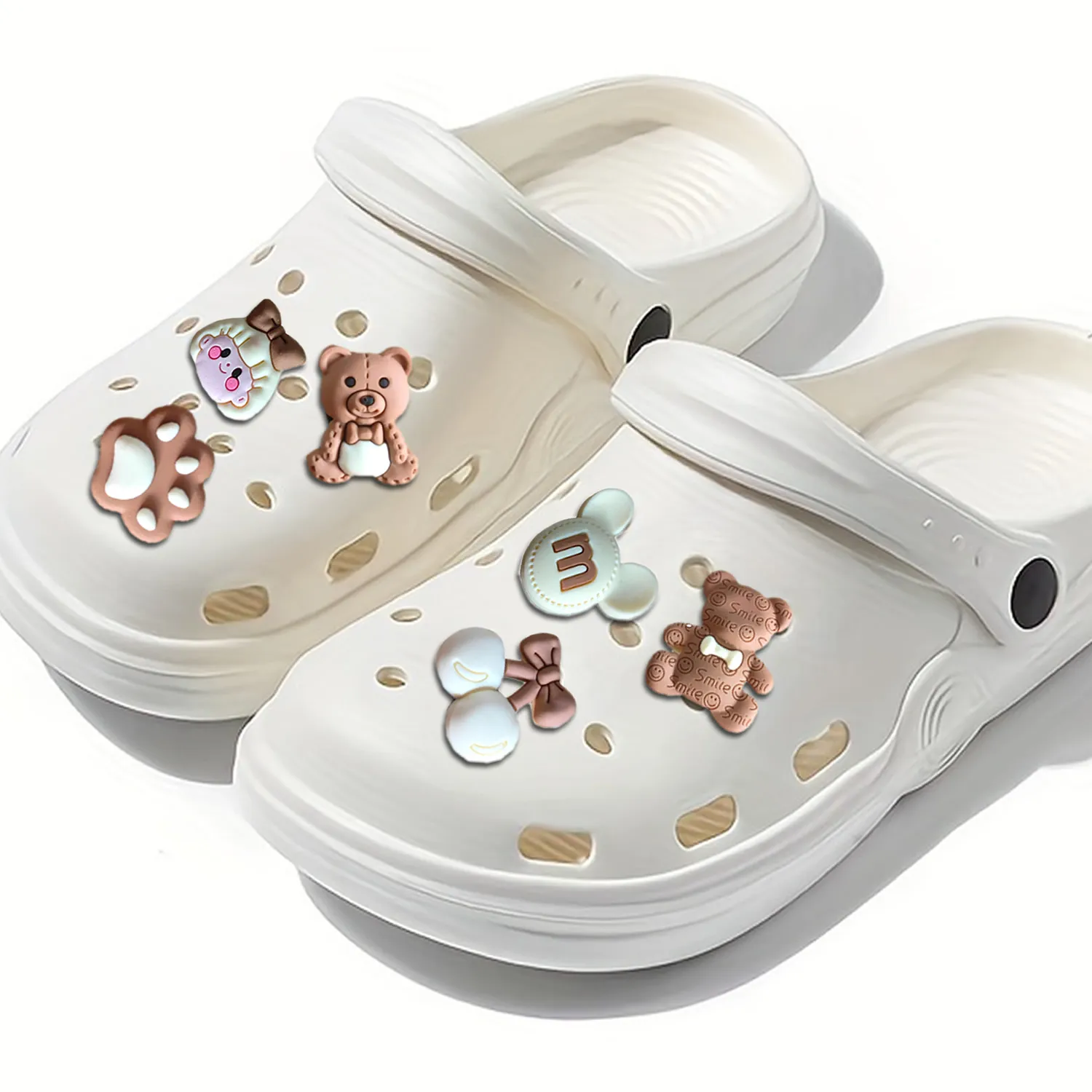 20pcs shoe charms for cro c decoration bear shaped diy shoes charms for boy girl teens men women