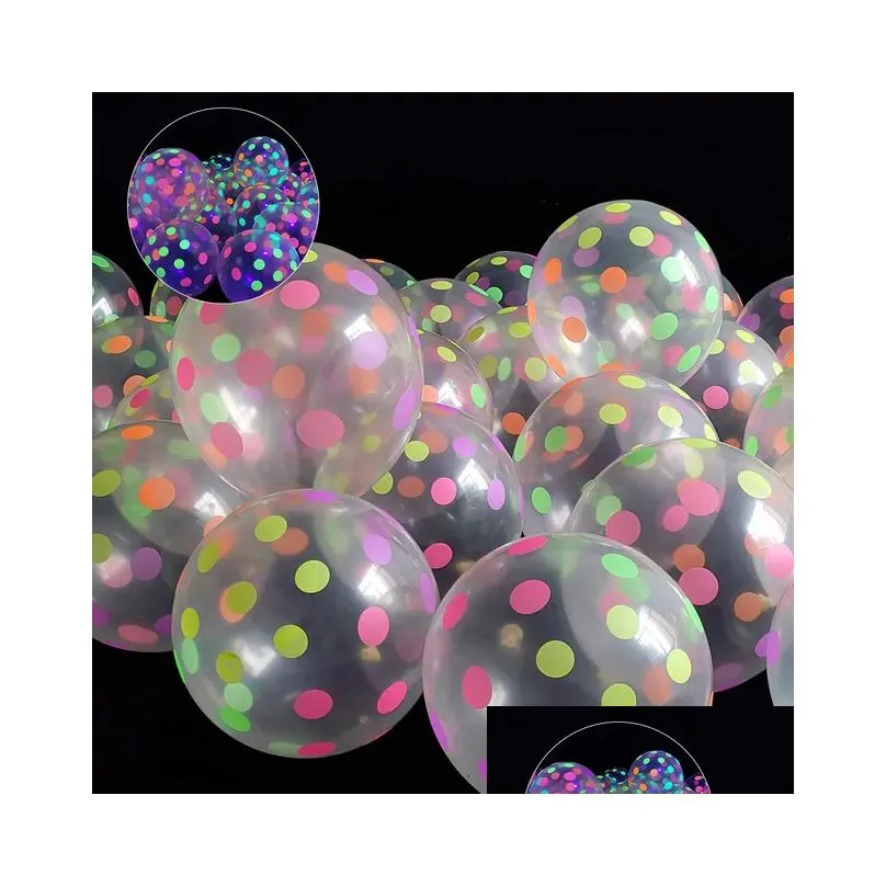 party decoration 10pcs/lot 12inch uv neon glow latex balloons star fluorescent luminous helium blacklight birthday decor supplies