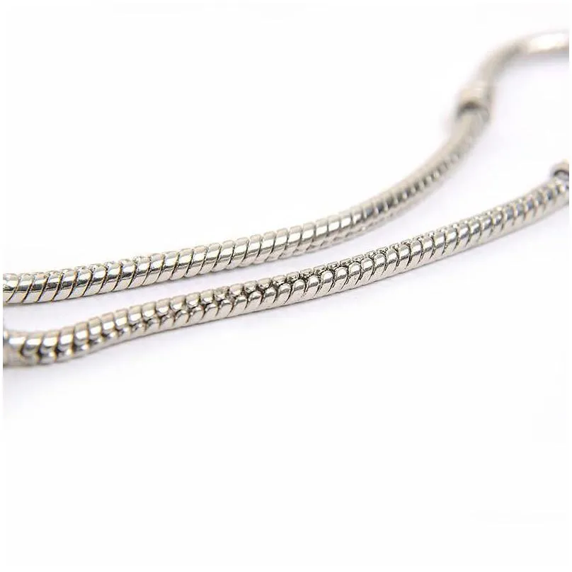 Wholesale 925 Sterling Silver Bracelets 3mm Snake Chain Fit Charm Bead Bangle Bracelet DIY Jewelry Gift For Men Women