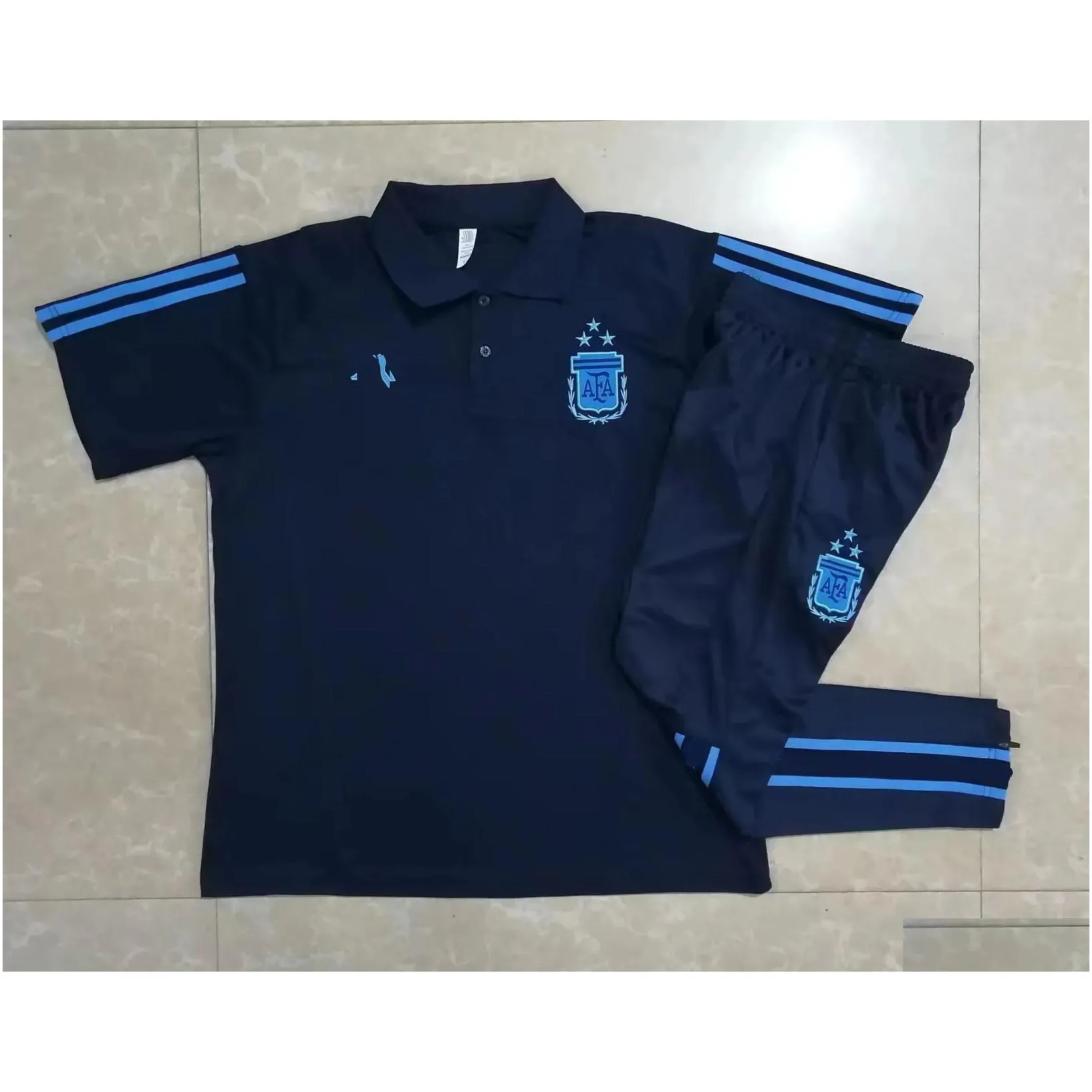 Men`S Tracksuits 22 23 Argentina 3 Star Soccer Mens Tracksuits Logo Embroidery Training Clothing Outdoor Jogging Drop Delivery Appare Dhb8S