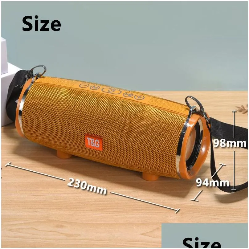 Portable Speakers Tg189 Portable Speaker Bluetooth Speakers Tws Wireless Sound System Hifi Stereo Surround Outdoor Loudspeaker Shoder Dhpgz